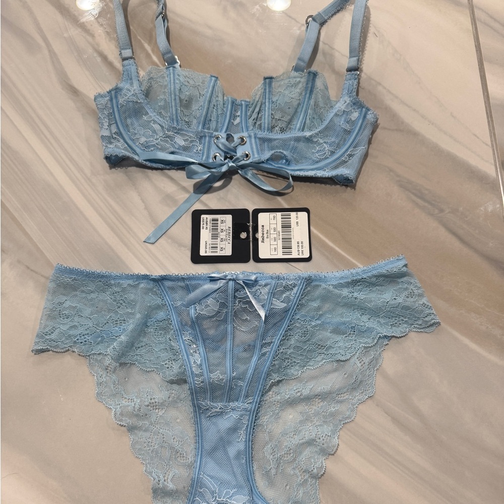 Honey Birdette Rebecca Blue Bra & Brief Set